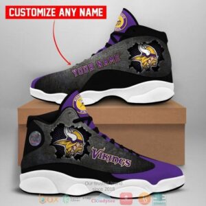 Personalized Minnesota Vikings Nfl Big Logo Football Team 4 Air Jordan 13 Sneaker Shoes