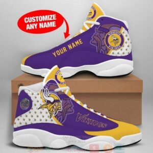 Personalized Minnesota Vikings Nfl Team Custom Air Jordan 13 Shoes