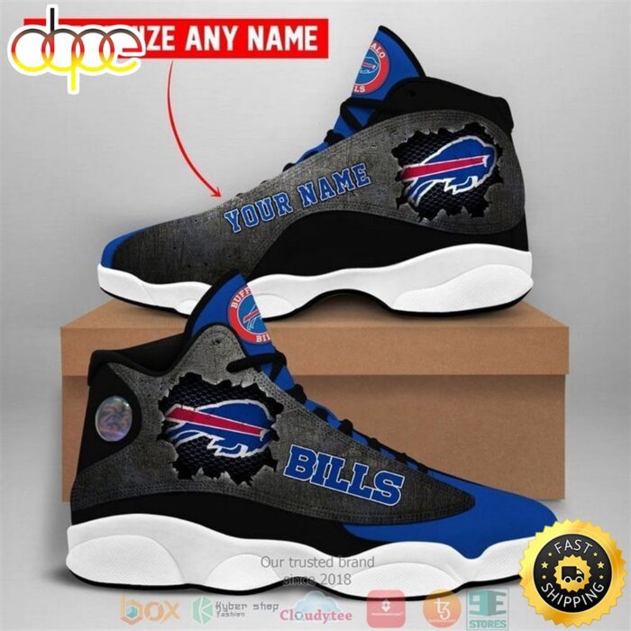 Personalized NFL Buffalo Bills NFL Football Team 3 Air Jordan 13 Sneaker Shoes