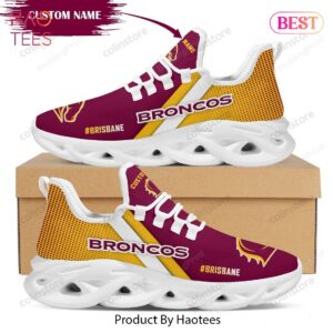 Personalized Name Brisbane Broncos NRL Max Soul Shoes