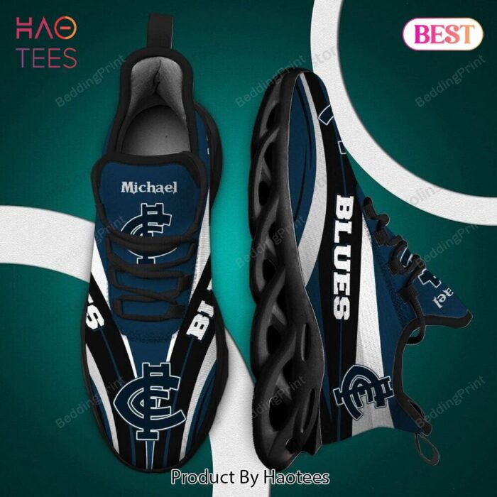 Personalized Name Carlton Blues AFL Max Soul Shoes