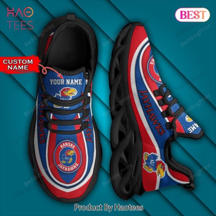 Personalized Name NCAA Kansas Jayhawks Max Soul Shoes