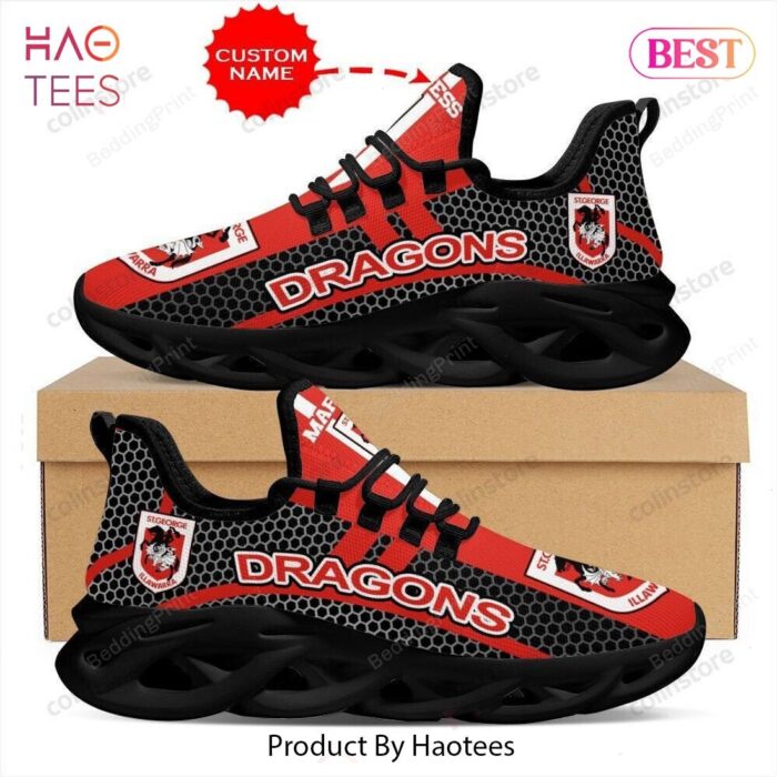 Personalized Name St George Illawarra Dragons NRL Max Soul Shoes