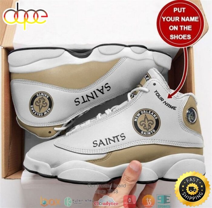 Personalized New Orleans Saints NFL Football Team Air Jordan 13 Sneaker Shoes