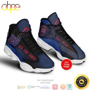 Personalized New York Giants Football NFL Big Logo 10 Air Jordan 13 Sneaker Shoes