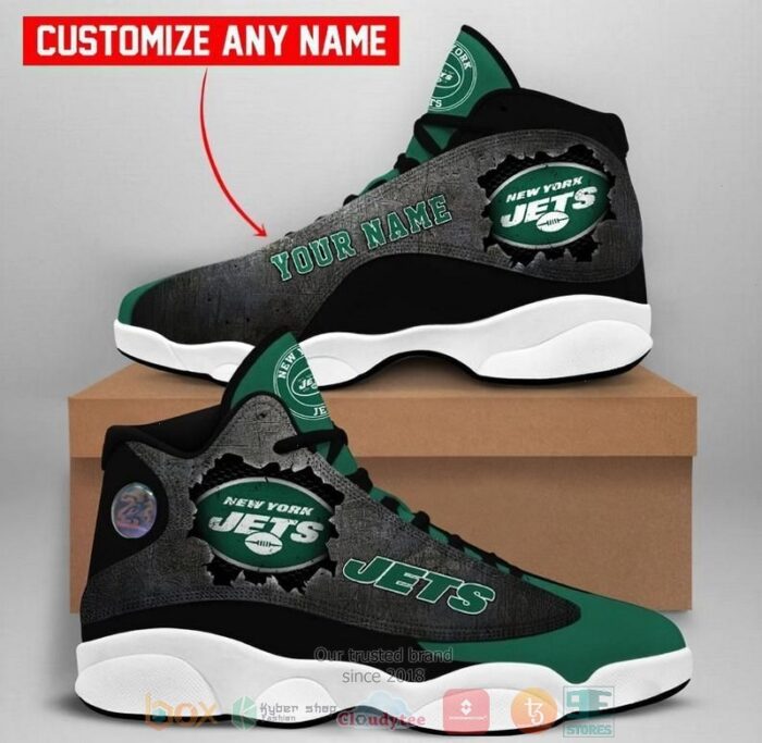 Personalized New York Jets Football Nfl Logo Custom Air Jordan 13 Shoes