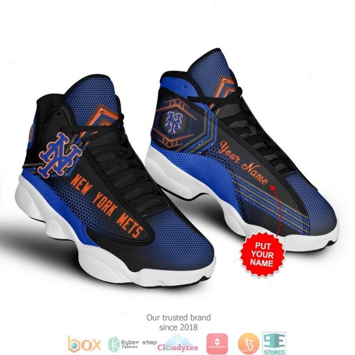 Personalized New York Mets Mlb Baseball Air Jordan 13 Sneaker Shoes