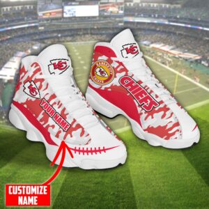 Personalized Nfl Kansas City Chiefs Camo Red Air Jordan 13 Shoes