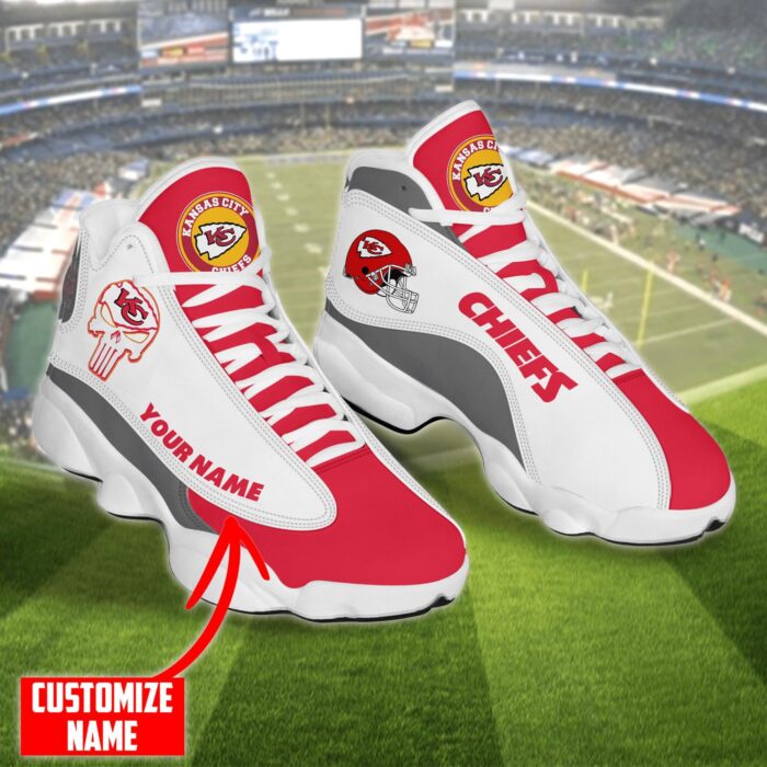 Personalized Nfl Kansas City Chiefs Skull Helmet Air Jordan 13 Shoes