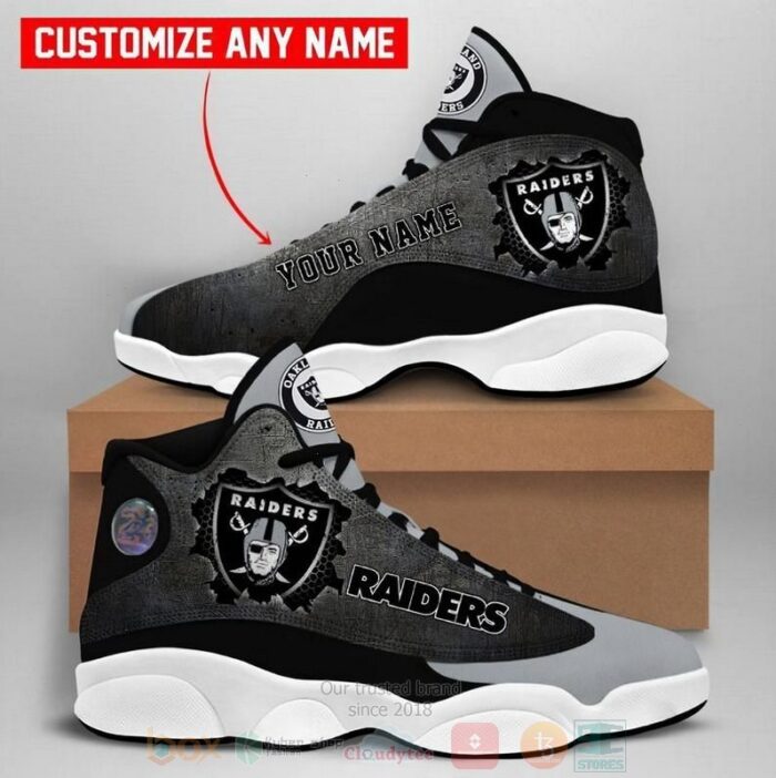 Personalized Oakland Raiders Nfl Custom Air Jordan 13 Shoes