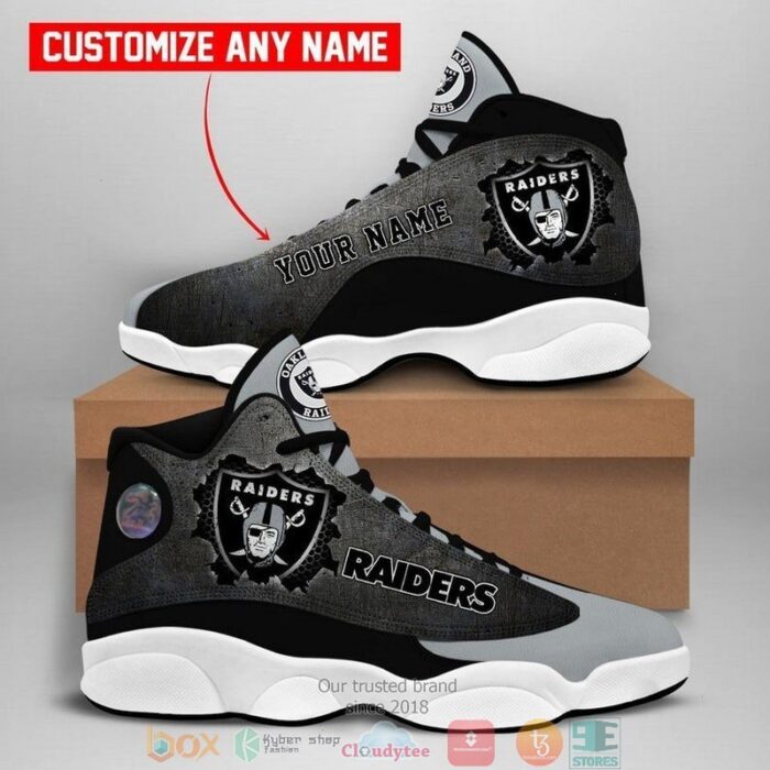 Personalized Oakland Raiders Nfl Football Team Air Jordan 13 Sneaker Shoes