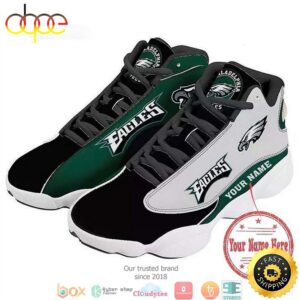 Personalized Philadelphia Eagles Football NFL Air Jordan 13 Sneaker Shoes