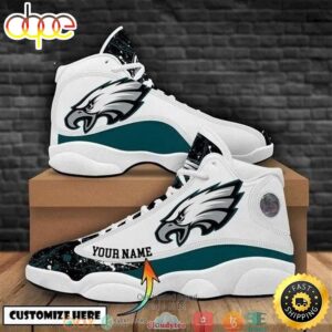 Personalized Philadelphia Eagles NFL Football Teams Big Logo Air Jordan 13 Sneaker Shoes