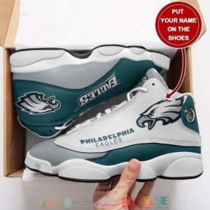 Personalized Philadelphia Eagles Nfl Big Logo Football Team Air Jordan 13 Sneaker Shoes