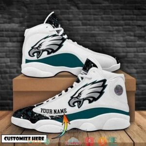 Personalized Philadelphia Eagles Nfl Football Teams Big Logo Air Jordan 13 Sneaker Shoes