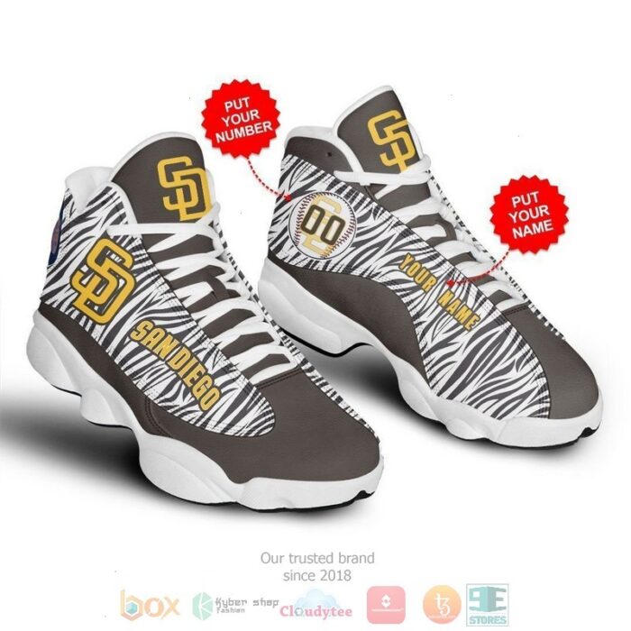 Personalized San Diego Padres Mlb Baseball Camo Custom Air Jordan 13 Shoes