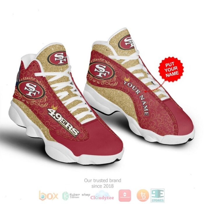 Personalized San Francisco 49Ers Nfl Custom Red Yellow Air Jordan 13 Shoes