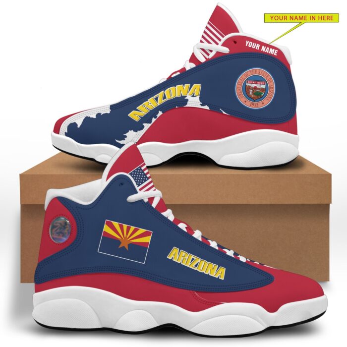 Personalized Seal Of Arizona Flag Custom Air Jordan 13 Shoes