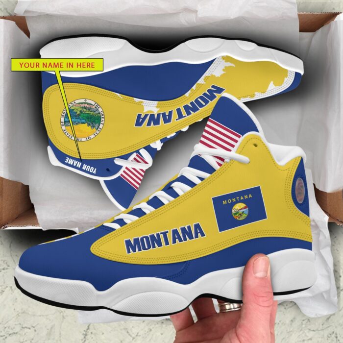 Personalized Seal Of Montana Custom Air Jordan 13 Shoes