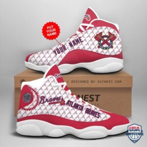 Personalized Shoes Atlanta Braves Primary Air Jordan 13 Custom Name