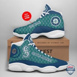 Personalized Shoes Seattle Mariners Air Jordan 13 Custom Name