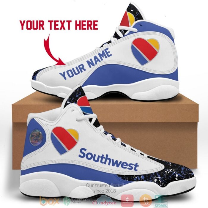 Personalized Southwest Airlines Color Plash Air Jordan 13 Sneaker Shoes