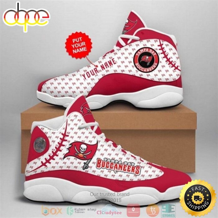 Personalized Tampa Bay Buccaneers NFL Football Team 10 Air Jordan 13 Sneaker Shoes