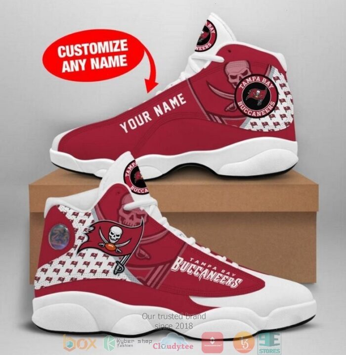 Personalized Tampa Bay Buccaneers Nfl Big Logo Football Team 6 Air Jordan 13 Sneaker Shoes