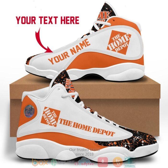 Personalized The Home Depot Color Plash Air Jordan 13 Sneaker Shoes