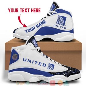 Personalized United Airlines Color Plash Air Jordan 13 Sneaker Shoes