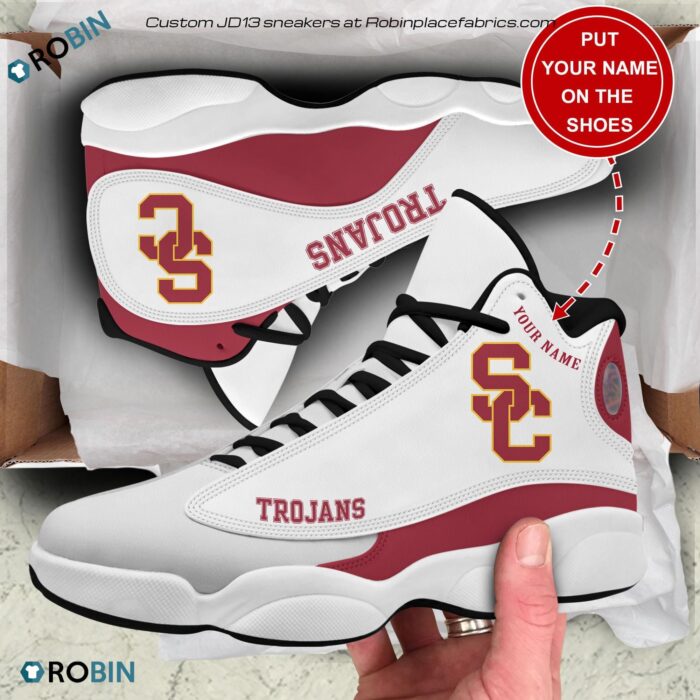 Personalized Usc Trojans Air Jordan 13 Shoes Custom Sneakers