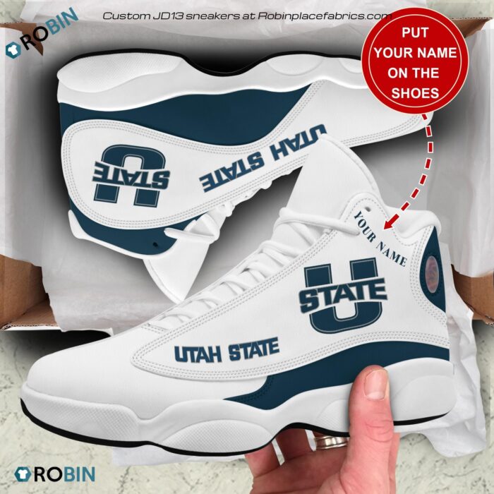 Personalized Utah State Aggies Air Jordan 13 Shoes