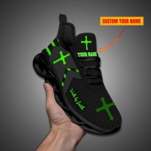 Personalized Walk By Faith Jesus Max Soul Shoes Green