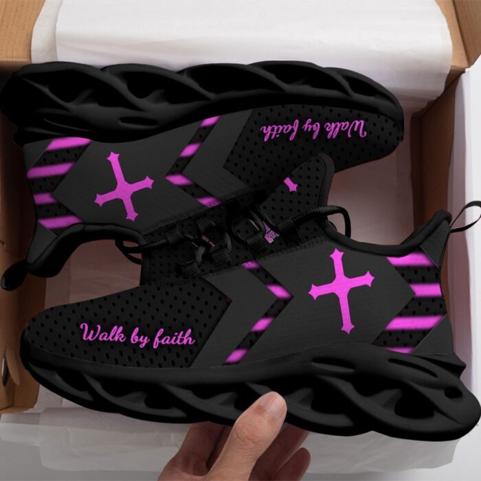 Personalized Walk By Faith Jesus Max Soul Shoes Pink