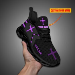 Personalized Walk By Faith Jesus Max Soul Shoes Purple