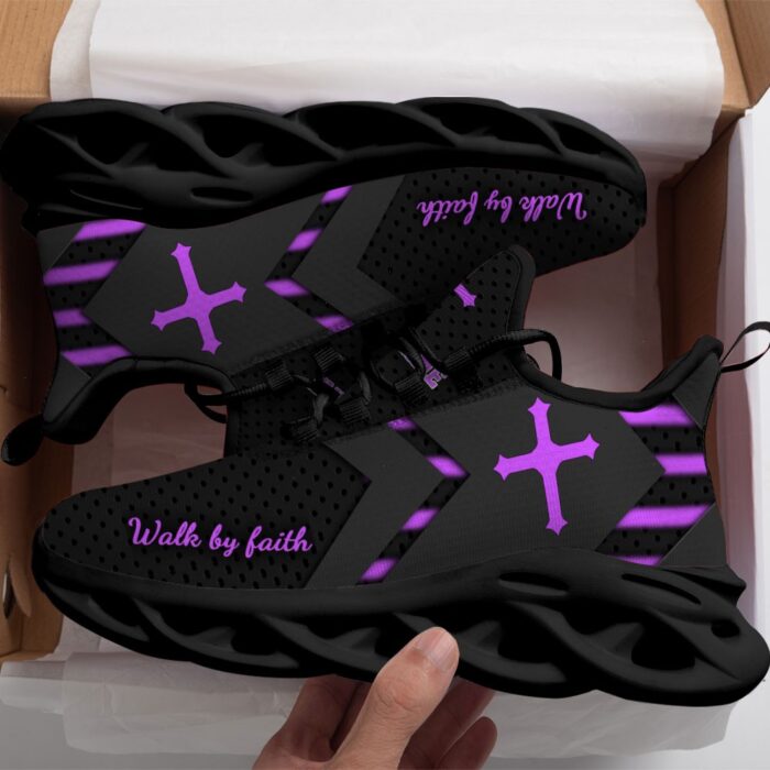 Personalized Walk By Faith Jesus Max Soul Shoes Purple