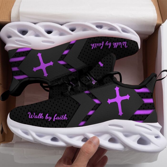 Personalized Walk By Faith Jesus Max Soul Shoes Purple