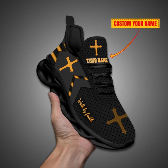 Personalized Walk By Faith Jesus Max Soul Shoes Yellow