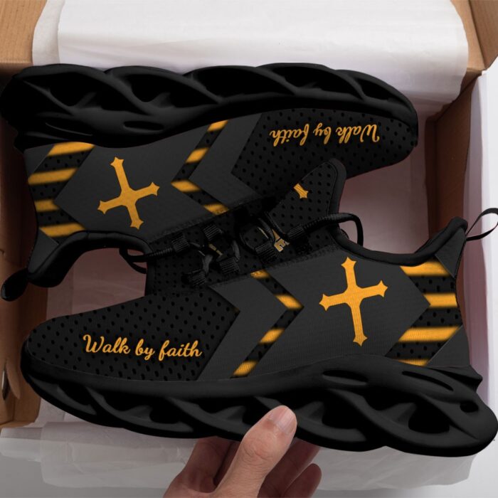 Personalized Walk By Faith Jesus Max Soul Shoes Yellow