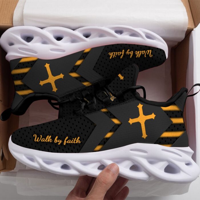 Personalized Walk By Faith Jesus Max Soul Shoes Yellow