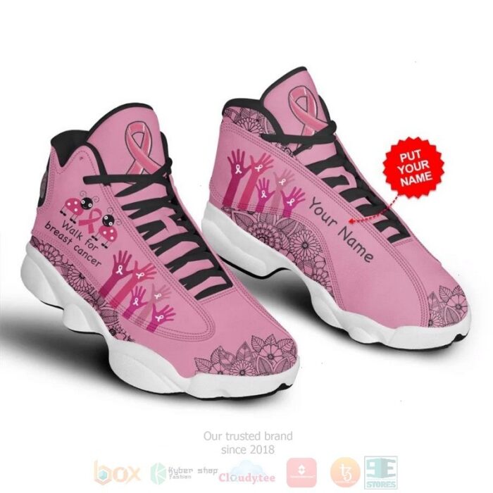 Personalized Walk For Breast Cancer Awareness Custom Air Jordan 13 Shoes