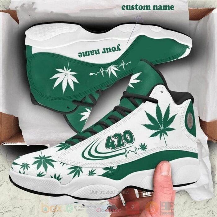 Personalized Weed Leaf Custom Air Jordan 13 Shoes