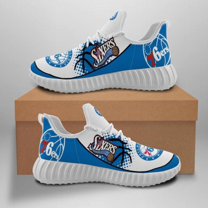 Philadelphia 76ers Unisex Sneakers New Sneakers Basketball Custom Shoes Philadelphia 76ers Yeezy Boo