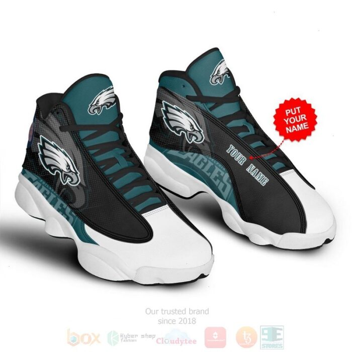 Philadelphia Eagles Football Team Nfl Custom Name Air Jordan 13 Shoes