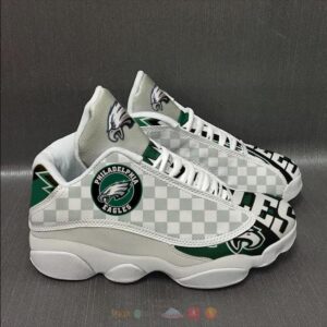 Philadelphia Eagles Light Green Plaid Pattern Air Jordan 13 Shoes