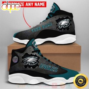 Philadelphia Eagles NFL Big Logo Football Team Custom Name Air Jordan 13 Shoes