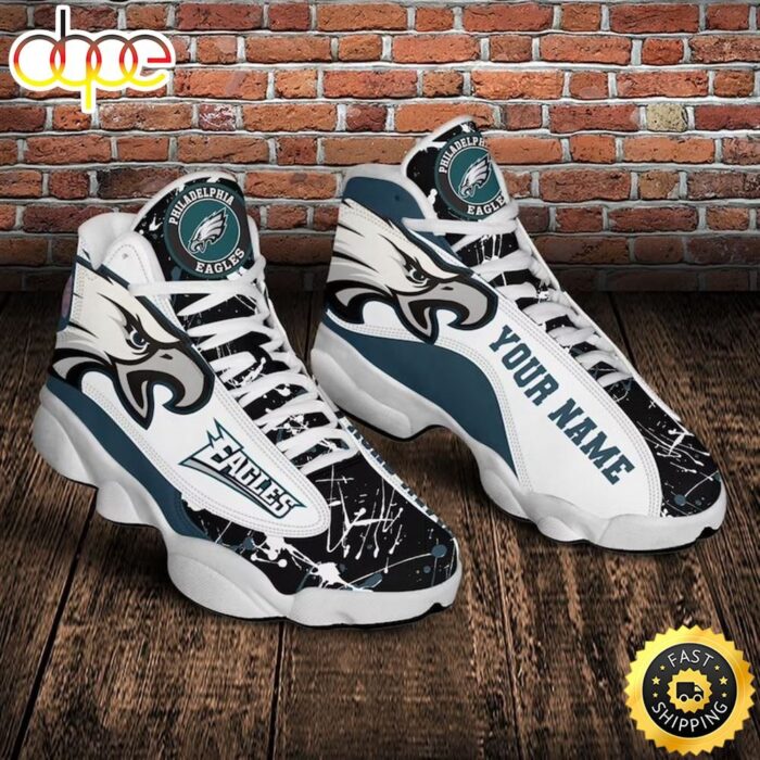 Philadelphia Eagles NFL Custom Name Air Jordan 13 Shoes