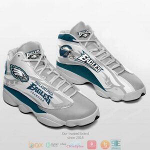 Philadelphia Eagles Nfl Big Logo Football Team 7 Air Jordan 13 Sneaker Shoes