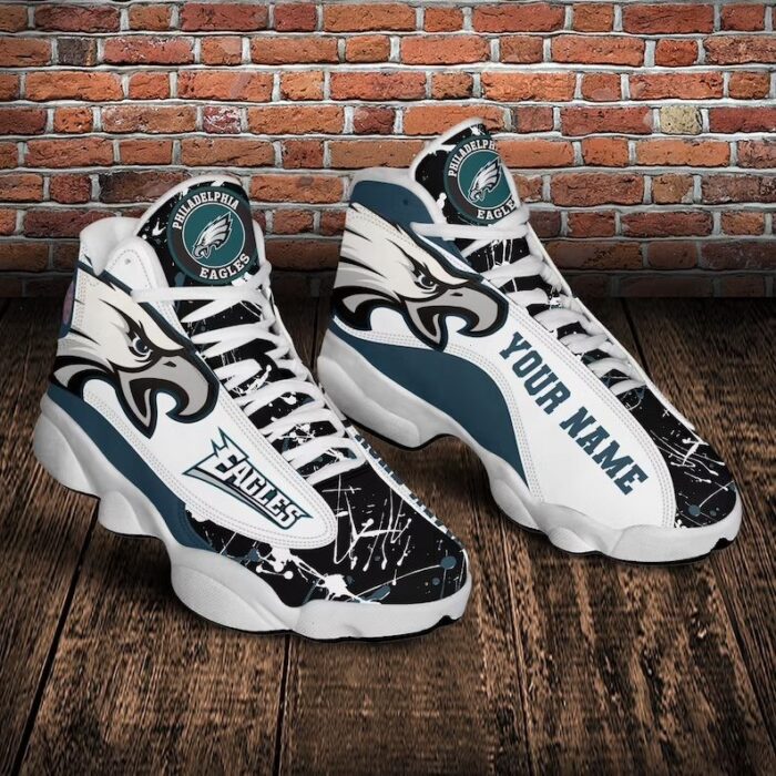 Philadelphia Eagles Nfl Custom Name Air Jordan 13 Shoes