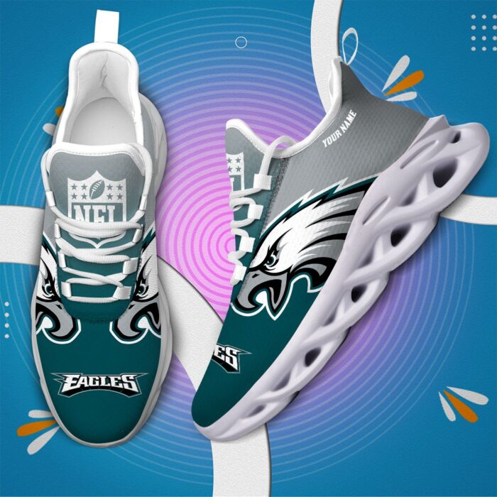 Philadelphia Eagles Personalized Custom Name Max Soul Shoes